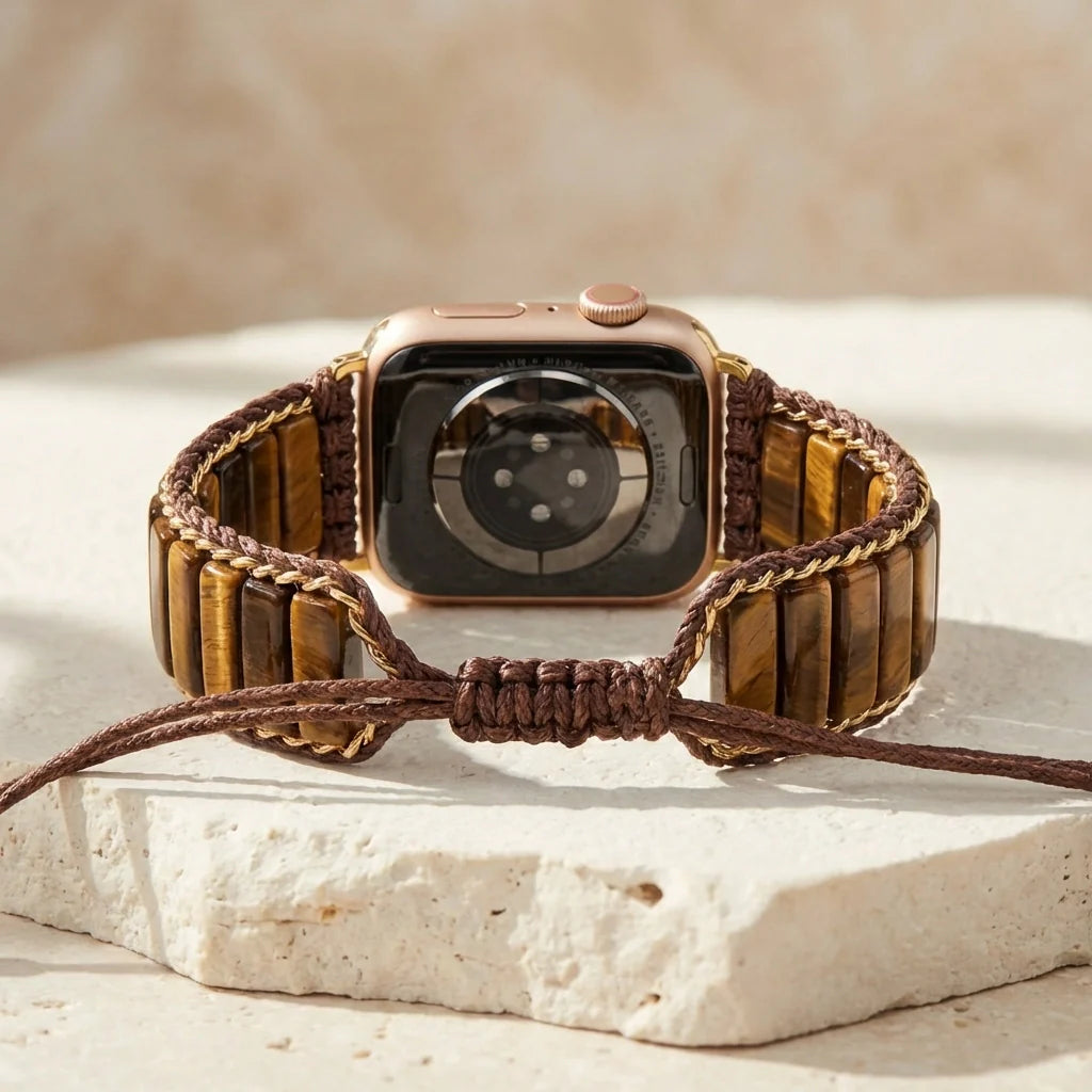 Bracelet Apple Watch Œil de Tigre — Confiance & Courage au quotidien