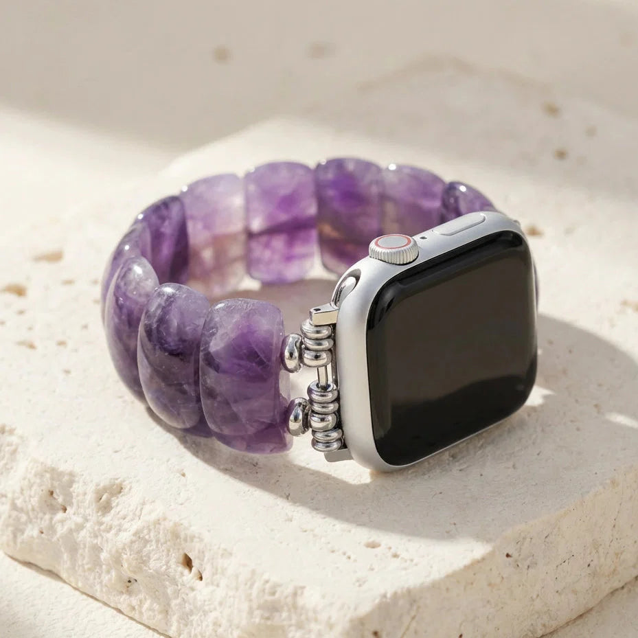Bracelet Apple Watch Améthyste — Clarté mentale & Sérénité