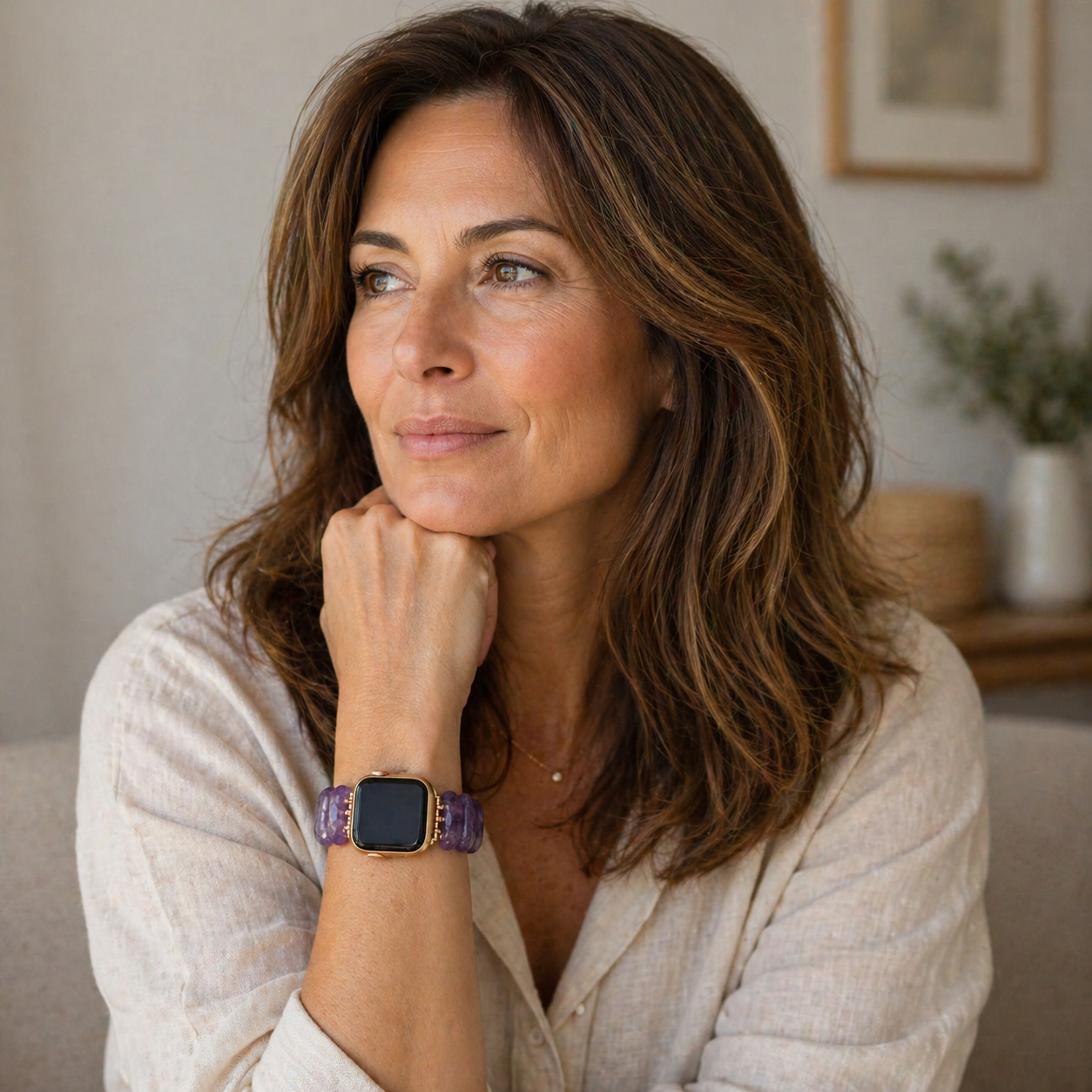 Bracelet Apple Watch Améthyste — Clarté mentale & Sérénité
