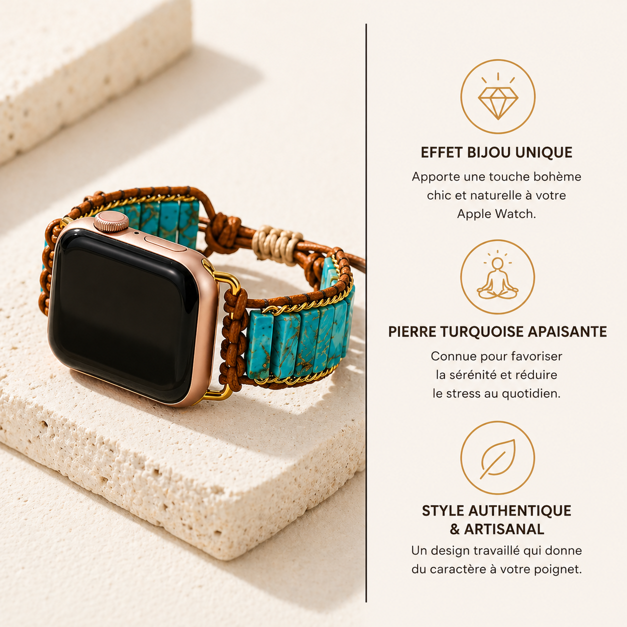 Bracelet Apple Watch Turquoise — Protection & Équilibre