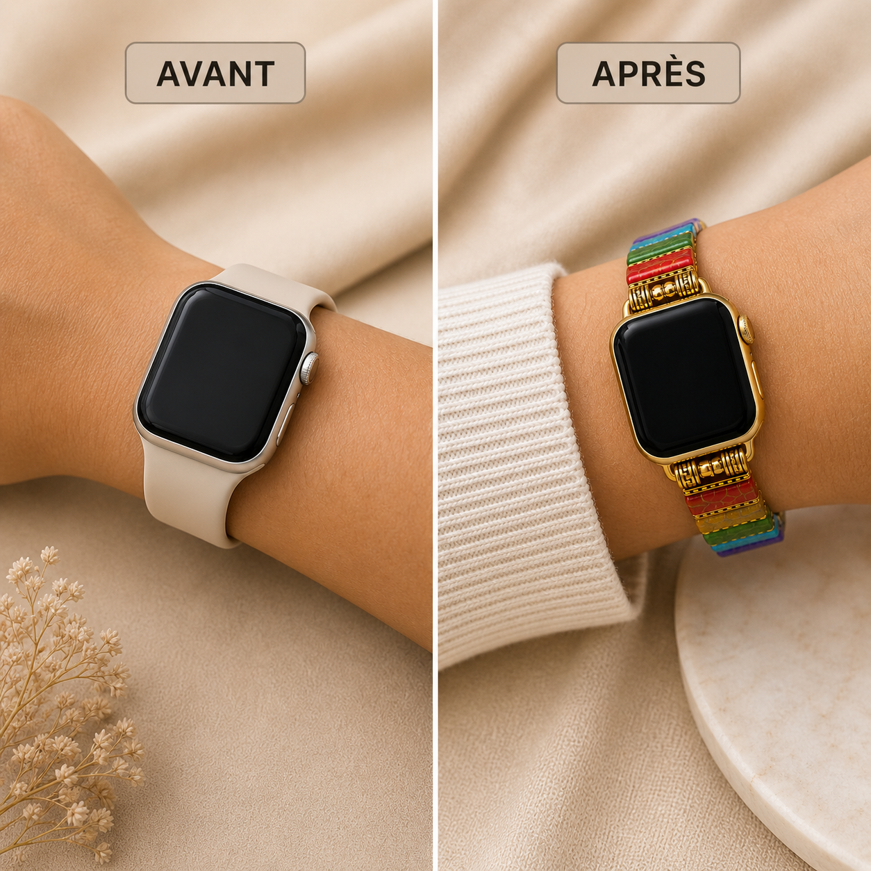 Bracelet Apple Watch Chakra Impérial — Les 7 chakras à votre poignet