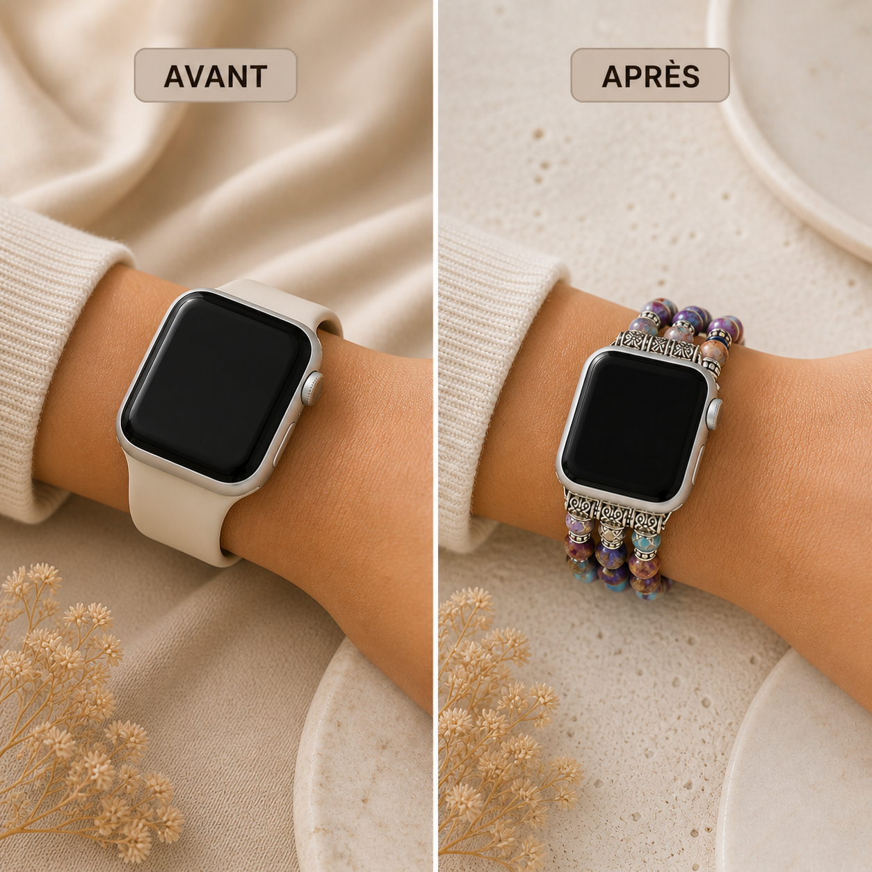 Bracelet Apple Watch Jaspe — Ancrage & Vitalité