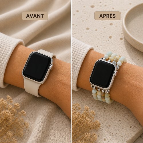 Bracelet Apple Watch Amazonite — Apaisement & Communication