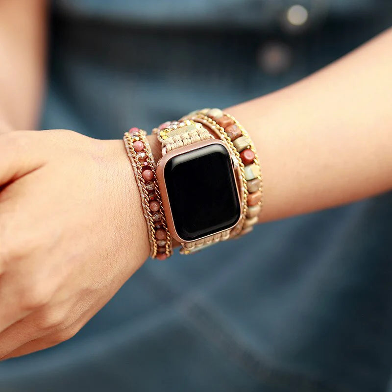 Bracelet Apple Watch Rhodochrosite — Apaisement & Amour de soi