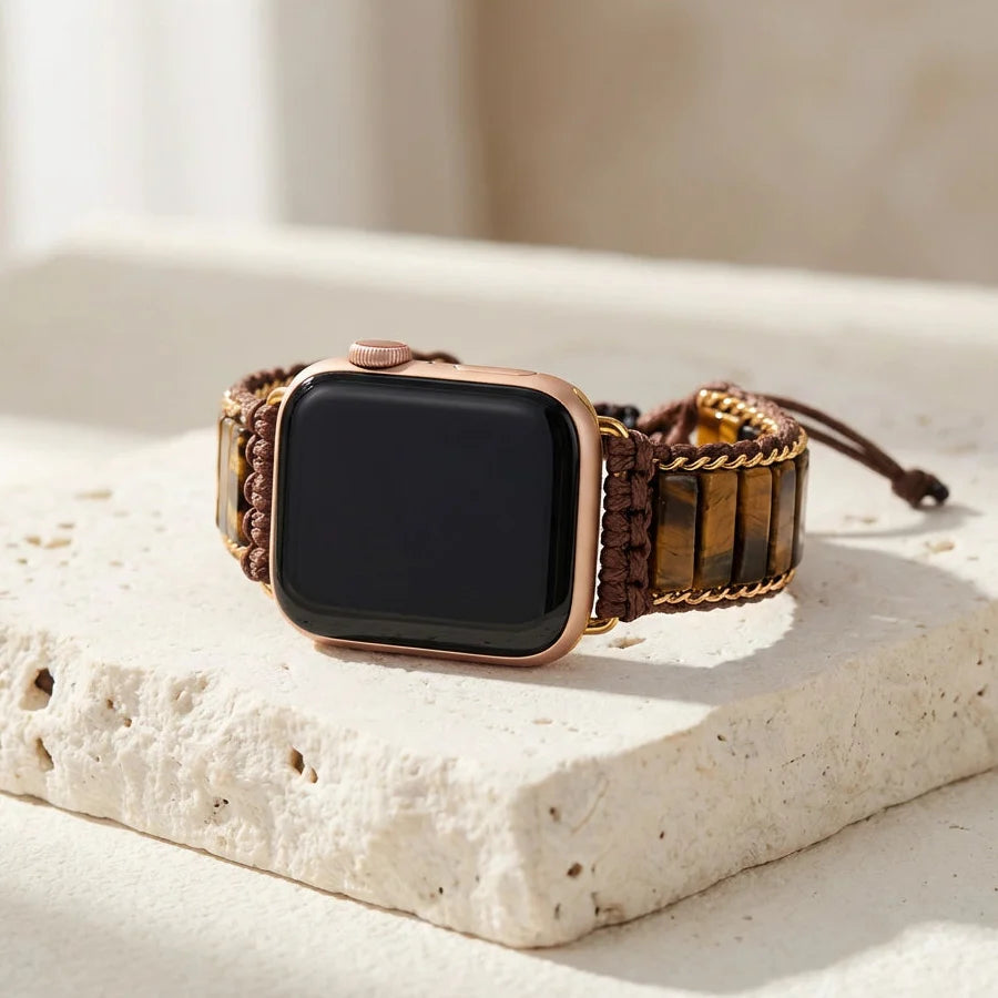 Bracelet Apple Watch Œil de Tigre — Confiance & Courage au quotidien