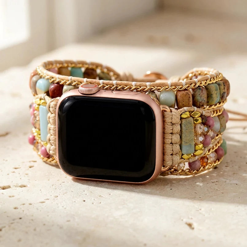 Bracelet Apple Watch Rhodochrosite — Apaisement & Amour de soi
