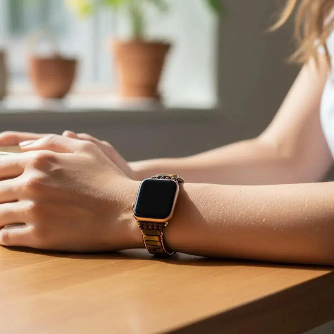 Bracelet Apple Watch Œil de Tigre — Confiance & Courage au quotidien